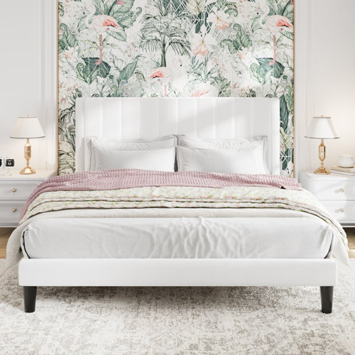 Cleo Velvet Upholstered Platform Bed